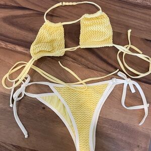 Montce yellow crochet bikini set size small